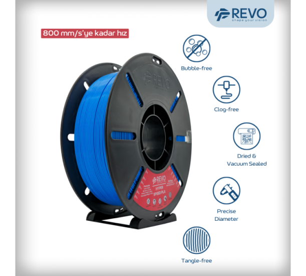 RevoFilament Hyper Speed PLA MAVİ 1,75mm-1Kg
