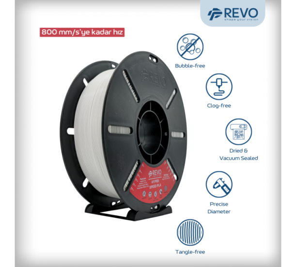 RevoFilament Hyper Speed PLA BEYAZ 1,75mm-1Kg