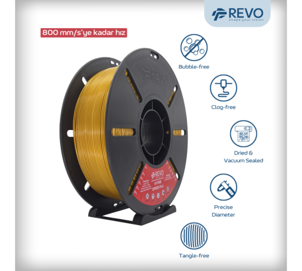 RevoFilament Hyper Speed PLA ALTIN  1,75mm-1Kg