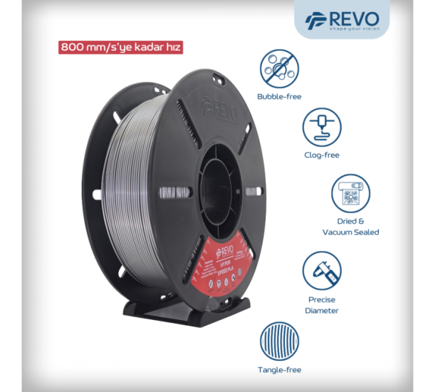 RevoFilament Hyper Speed PLA GÜMÜŞ 1,75mm-1Kg