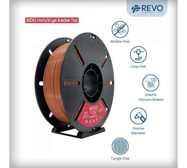 RevoFilament Hyper Speed PLA KAHVERENGİ 1,75mm-1Kg
