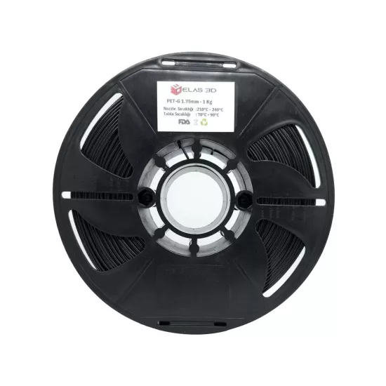 Elas Siyah PET-G  Filament 1Kg